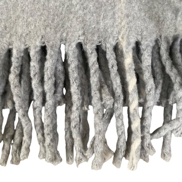 Roca Home Gray Geometric Cotton Blend Blanket 50" X 67" Made In Portugal - Picture 3 of 7